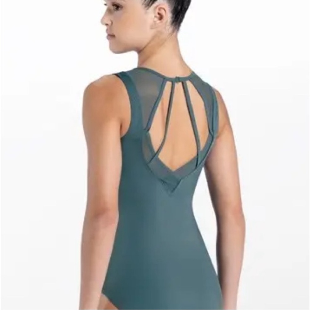 Weissman Teal Dance Leotard with Strappy Back